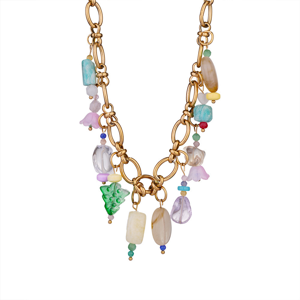 Stainless steel sweet Bohemian fruit personality retro Charm Necklace