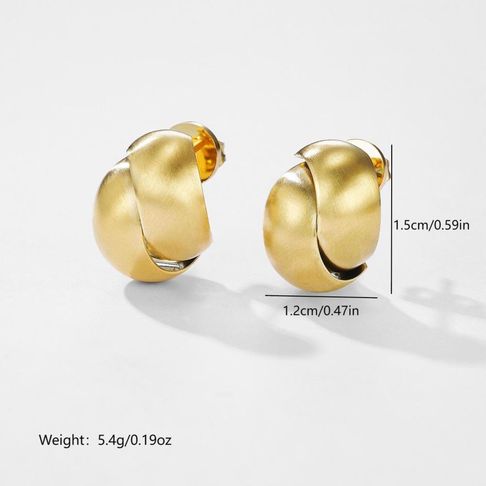 电镀轻奢哑光几何耳环扭纹耳环+五边形耳圈 通勤时尚跨境现货批发