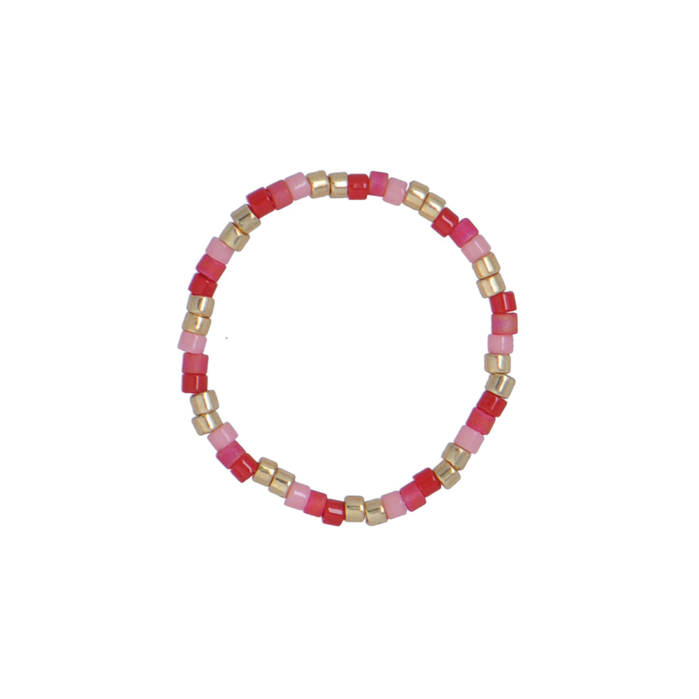 Summer Ocean Blue Hue Japan Miyuki Classic Bead Stretchy Ring With Sapphire Crystal Central