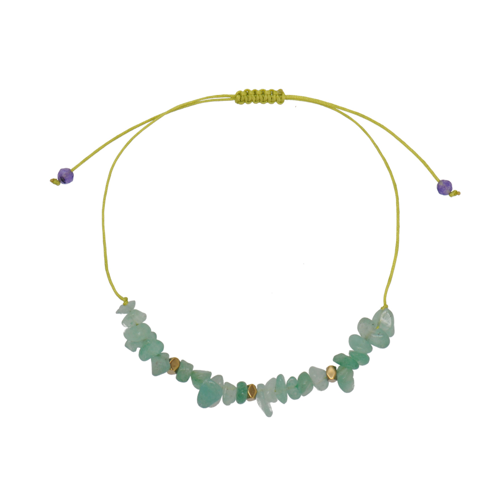 Wholesale Irregular Natural Crystal Bead Cord Bracelets with Ajustable Sliding Knot