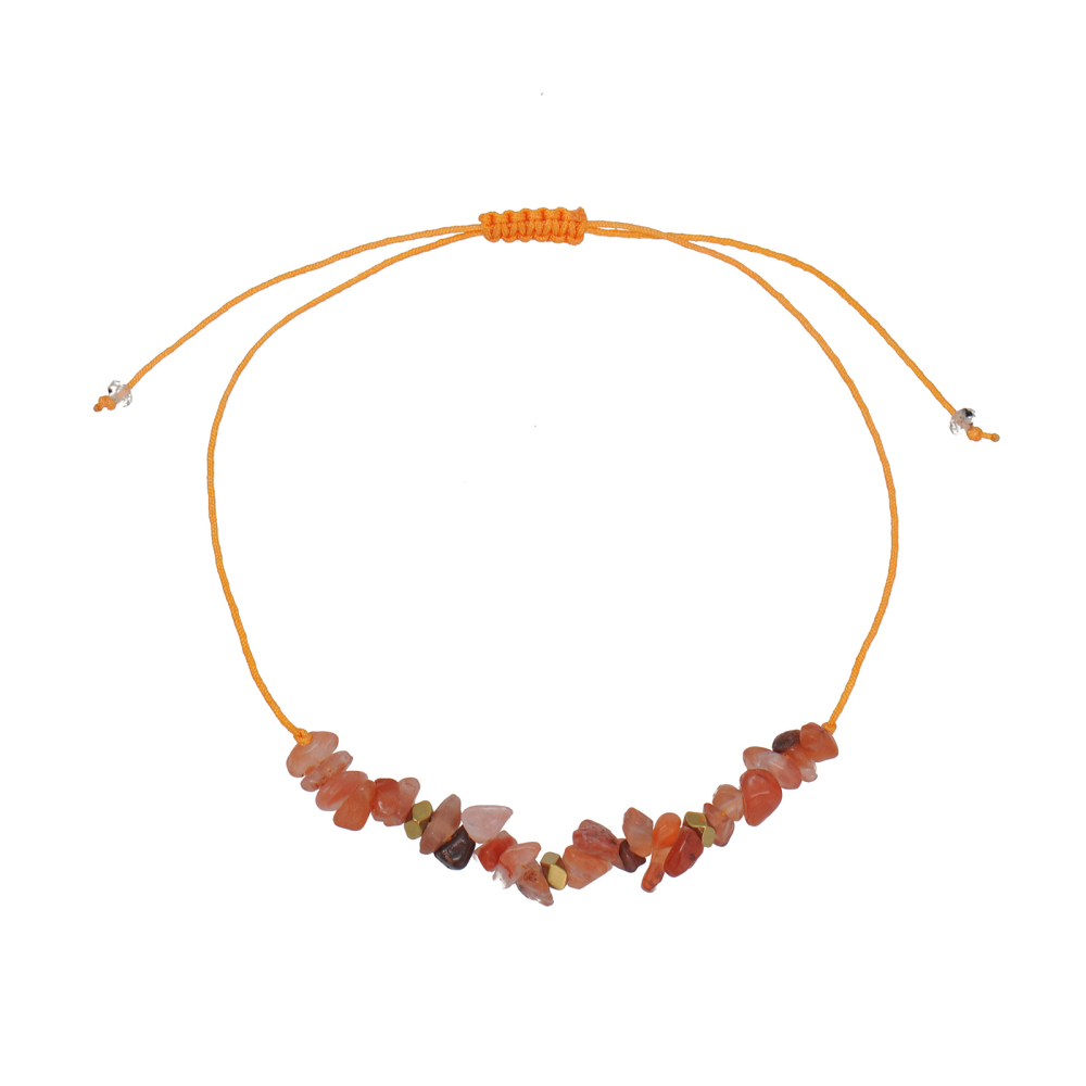 Wholesale Irregular Natural Crystal Bead Cord Bracelets with Ajustable Sliding Knot