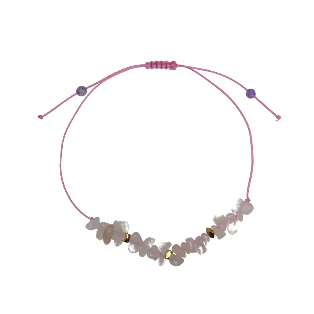 Wholesale Irregular Natural Crystal Bead Cord Bracelets with Ajustable Sliding Knot