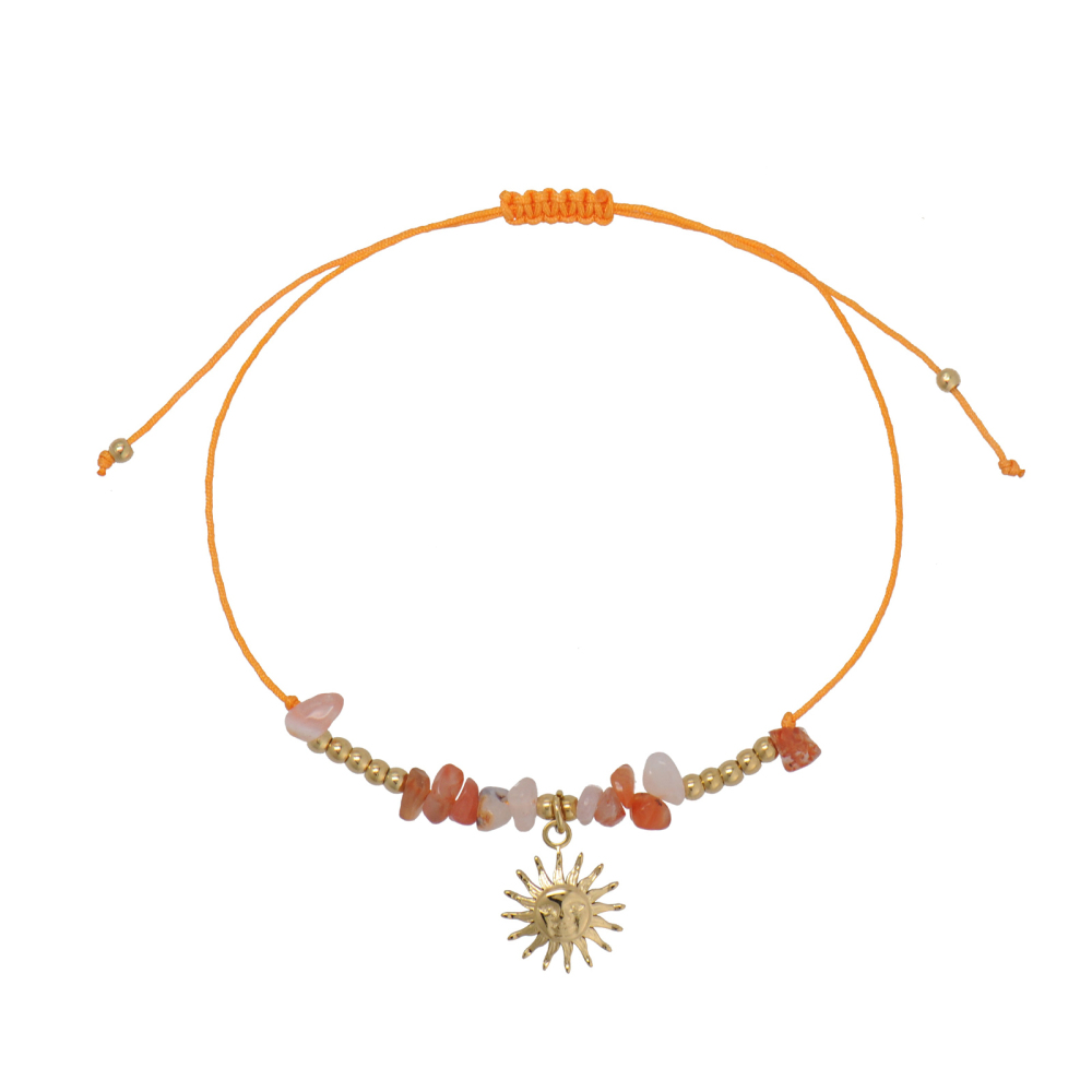 Irregular Natural Crystal  stone Cord Bracelets with Durable Stainless Steel Charm,TB25121215