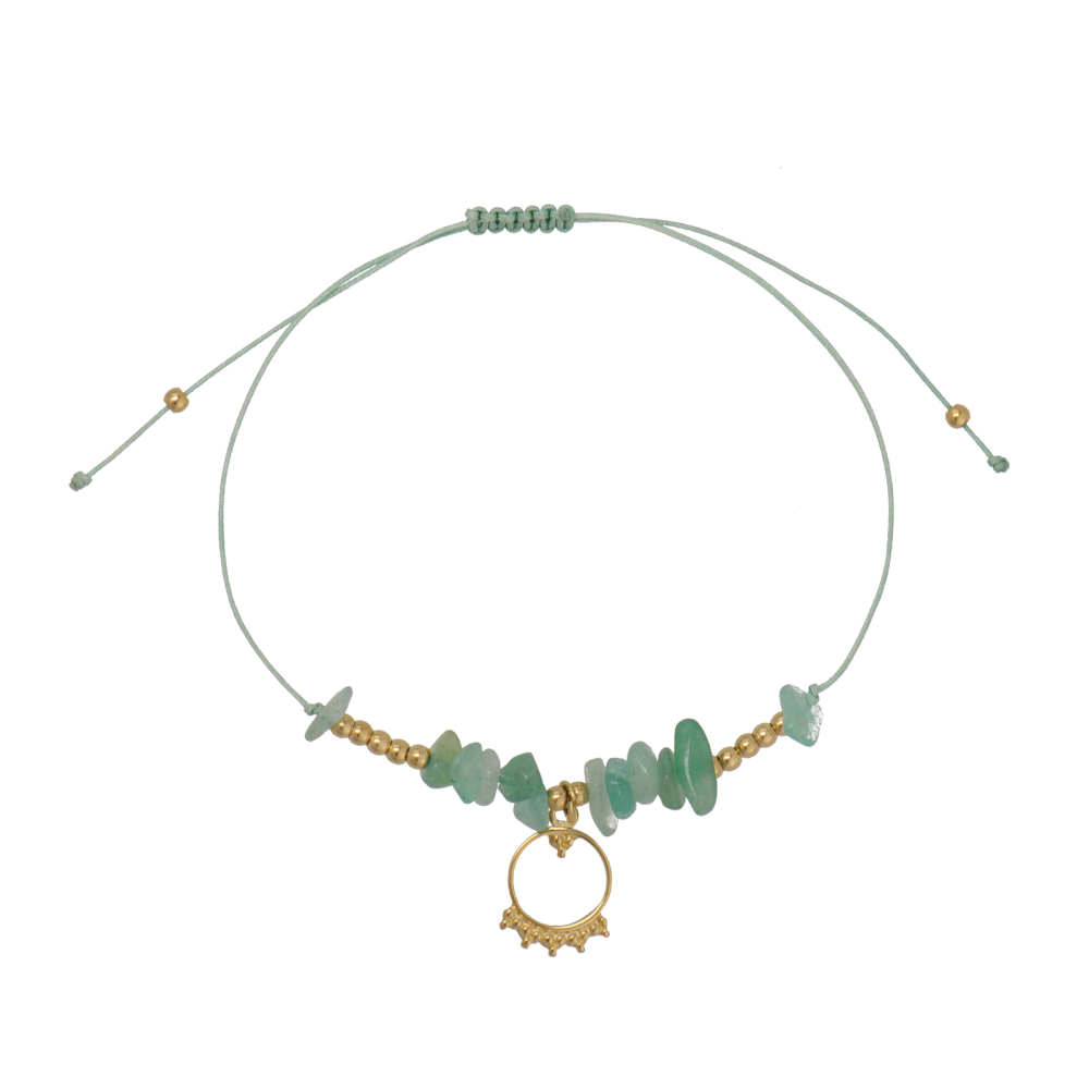 Irregular Natural Crystal  stone Cord Bracelets with Durable Stainless Steel Charm,TB25121215