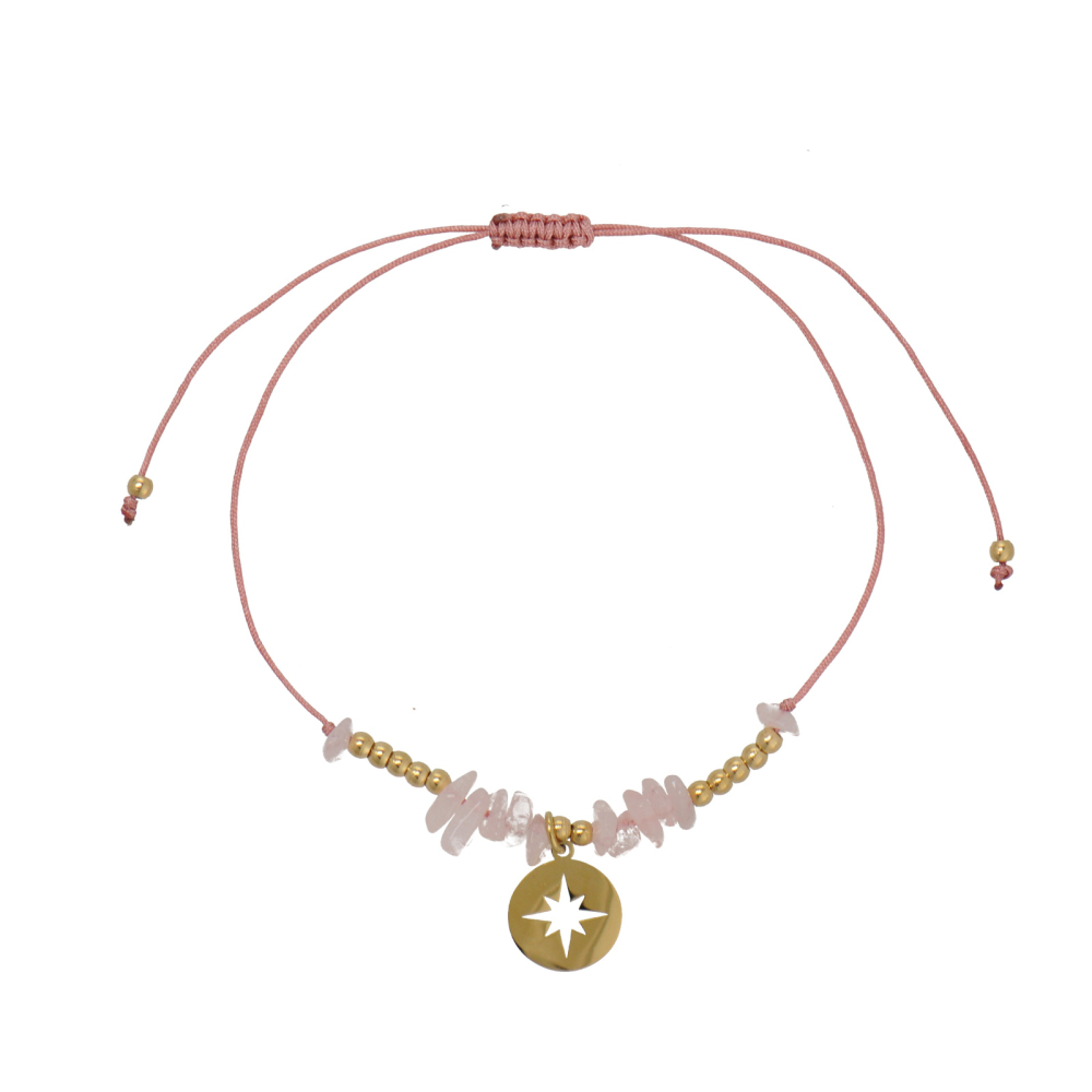 Irregular Natural Crystal  stone Cord Bracelets with Durable Stainless Steel Charm,TB25121215