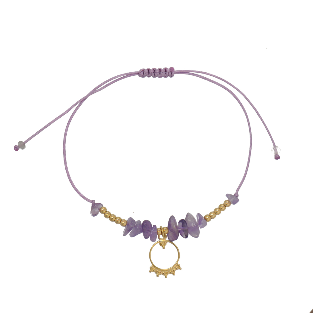 Irregular Natural Crystal  stone Cord Bracelets with Durable Stainless Steel Charm,TB25121215