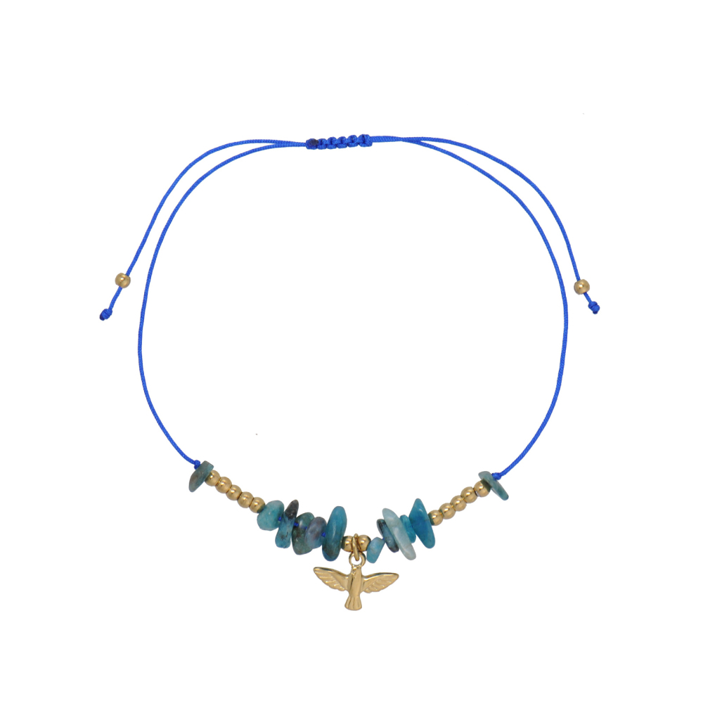 Irregular Natural Crystal  stone Cord Bracelets with Durable Stainless Steel Charm,TB25121215