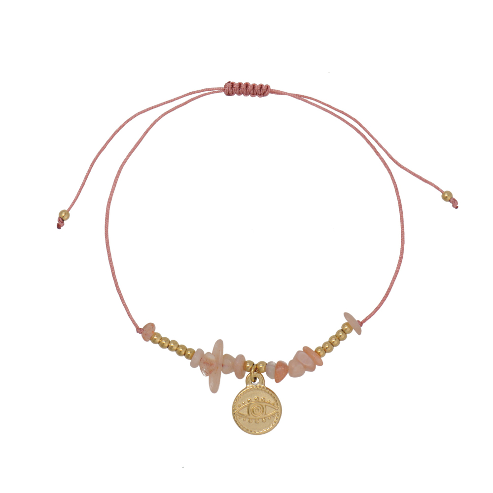 Irregular Natural Crystal  stone Cord Bracelets with Durable Stainless Steel Charm,TB25121215