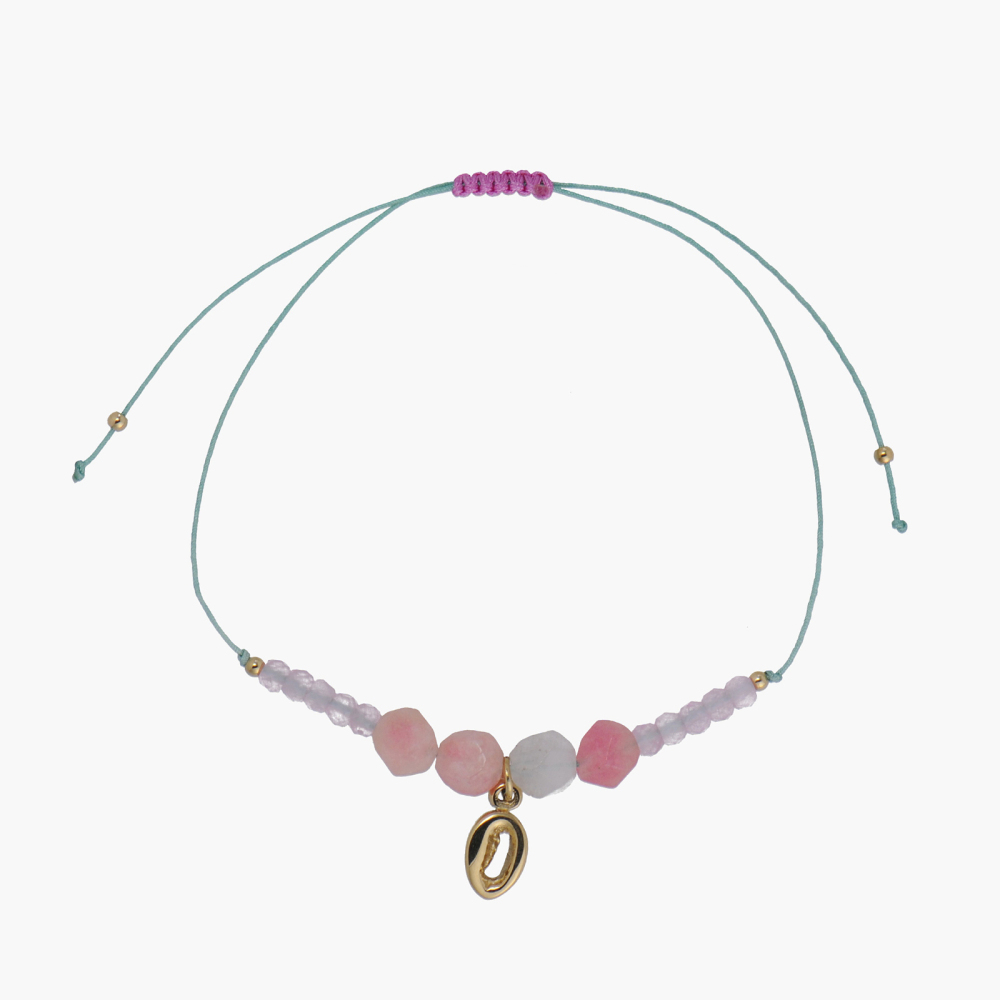 Tropical Ocean Animal Charm Cord Bracelet with Natural Crystal