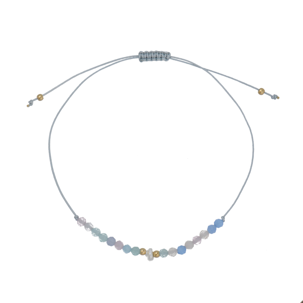 Adjustable bracelet made from various natural crystal, available in 5 styles