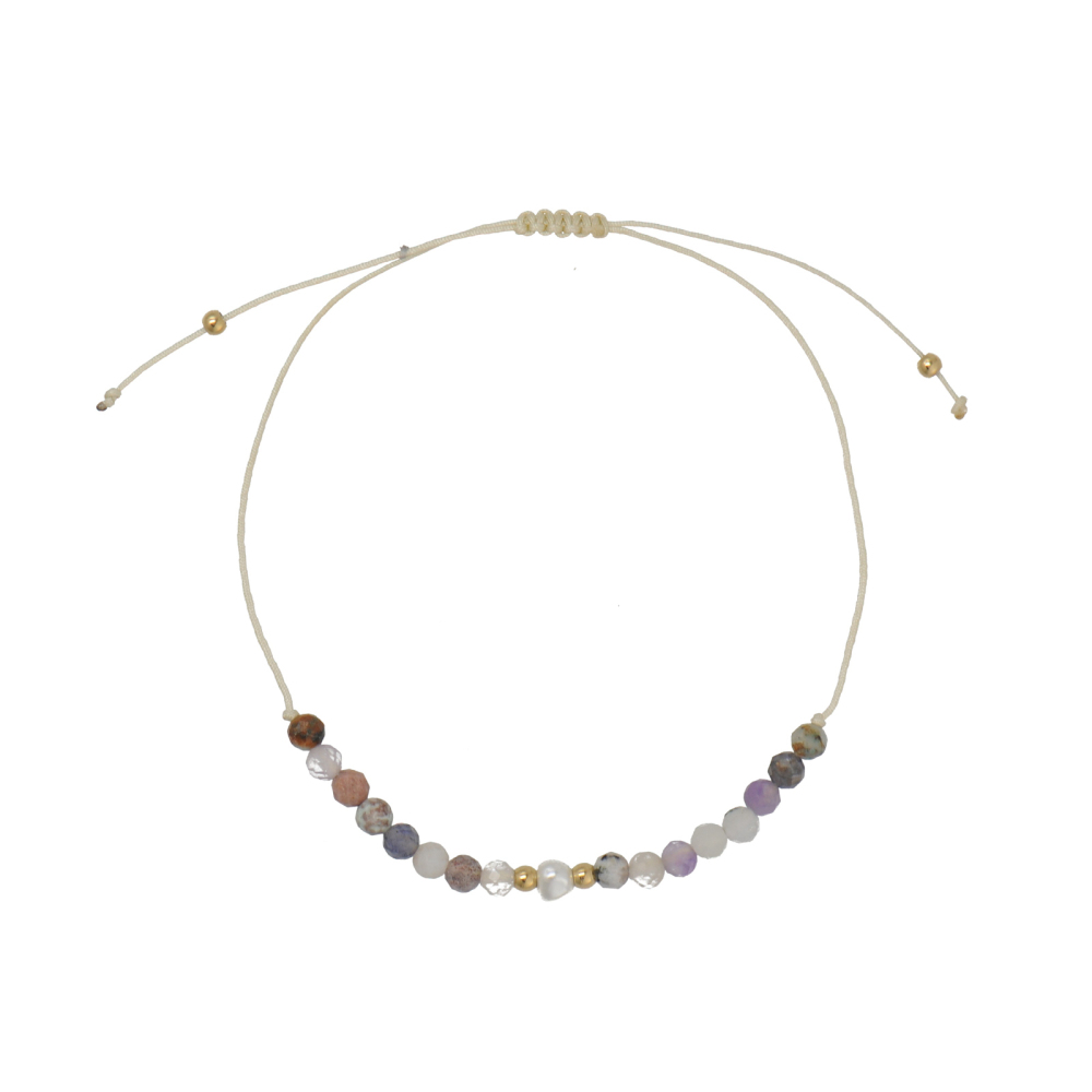 Adjustable bracelet made from various natural crystal, available in 5 styles