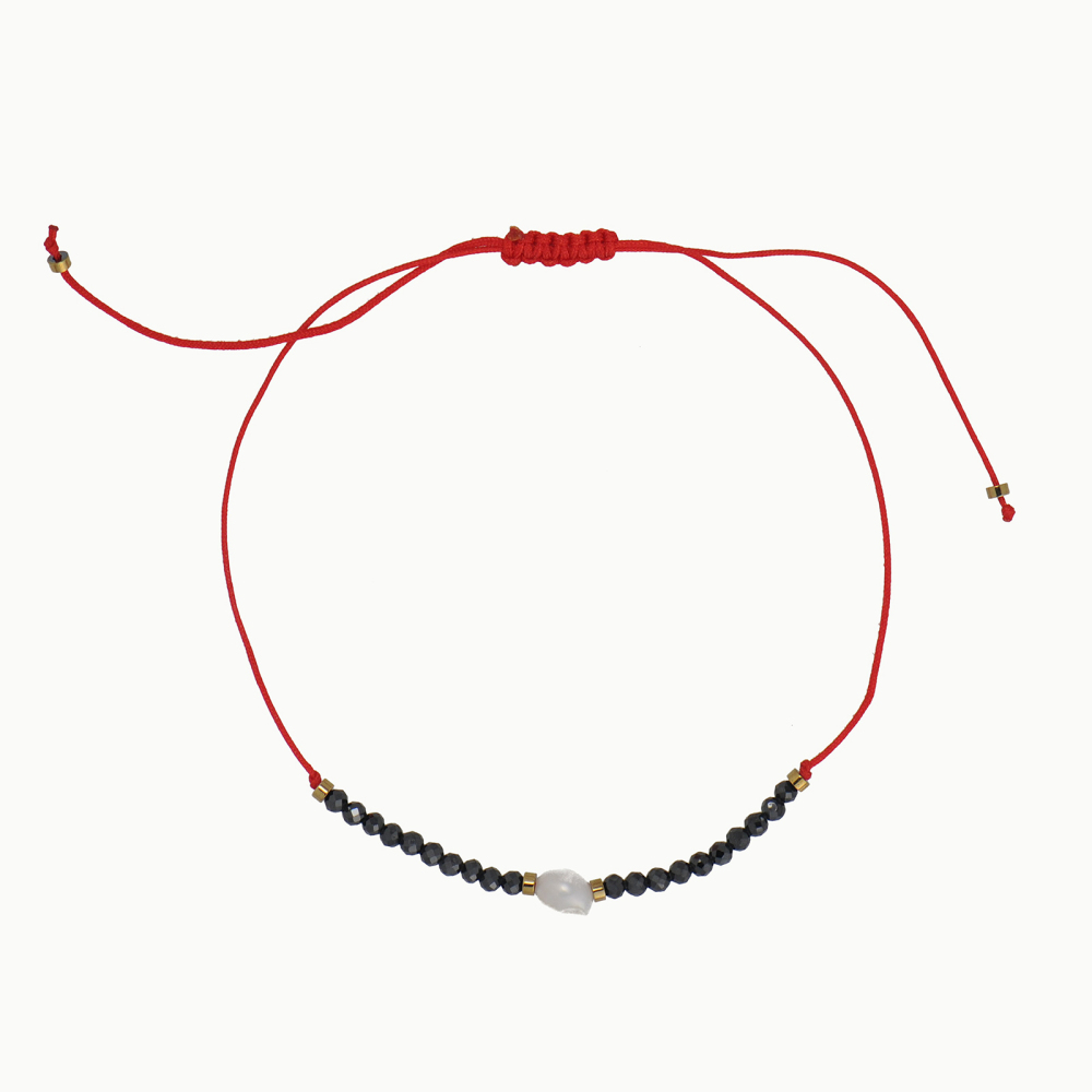 Various natural crystal beads cord bracelet with natural pearl pendant