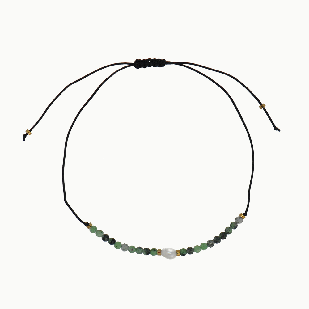 Various natural crystal beads cord bracelet with natural pearl pendant