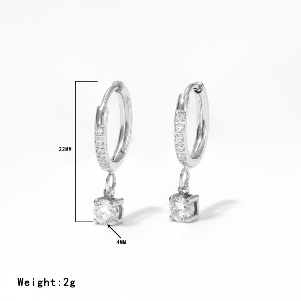 PVD Gold Coating Diamont Mini Huggies With Cubic zirconia Drop Earrings