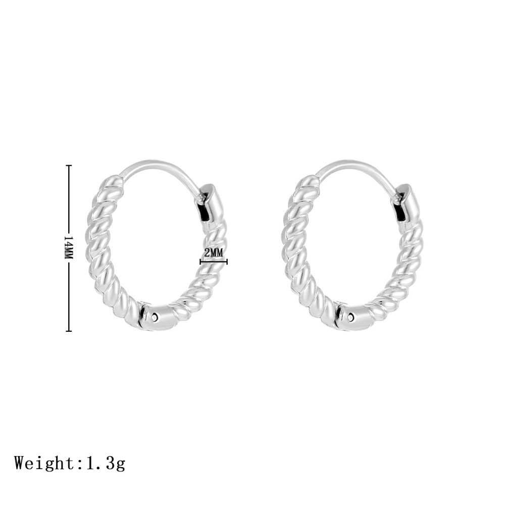Twist Endless Huggie Hoop Earrings In Yellow Gold Plating Stainless Steel