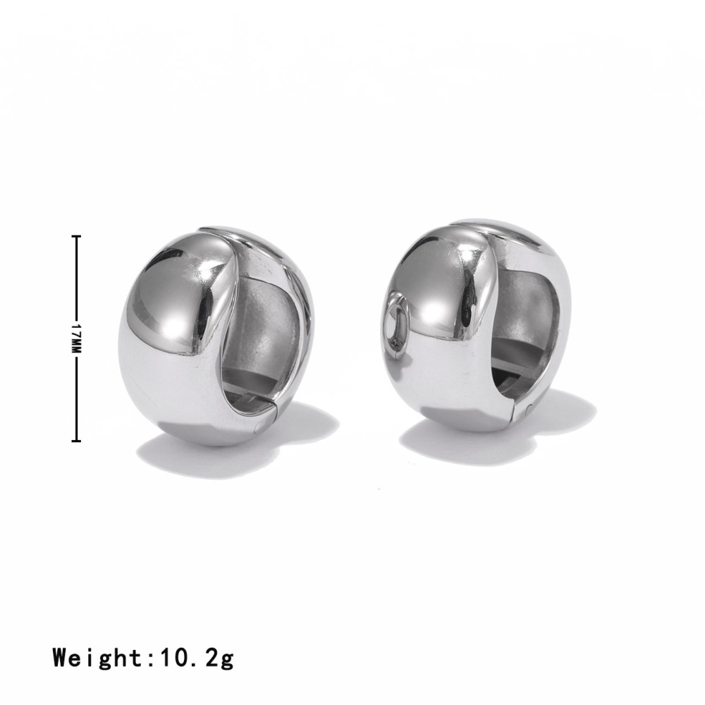 High Polished Dome Clip Ear Cuff In PVD-coating Stainless Steel