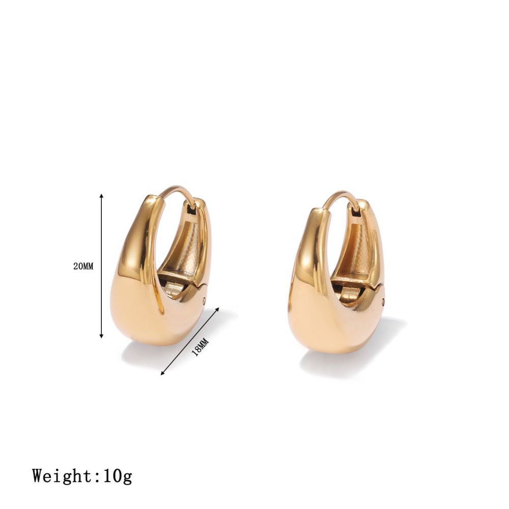 Graduated Dewdrop Hoop Earrings In Waterproof Stainless Steel