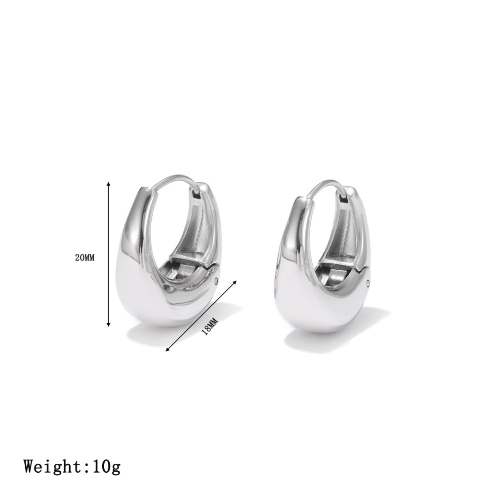 Graduated Dewdrop Hoop Earrings In Waterproof Stainless Steel