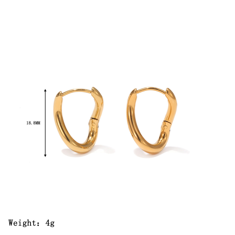 Irregular geometric square Hoop Earrings In PVD-coating Stainless Steel