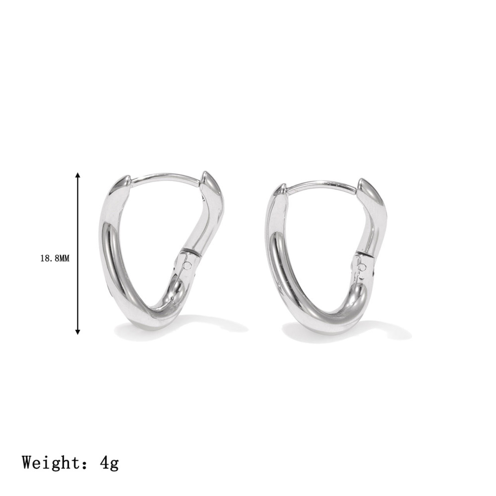 Irregular geometric square Hoop Earrings In PVD-coating Stainless Steel