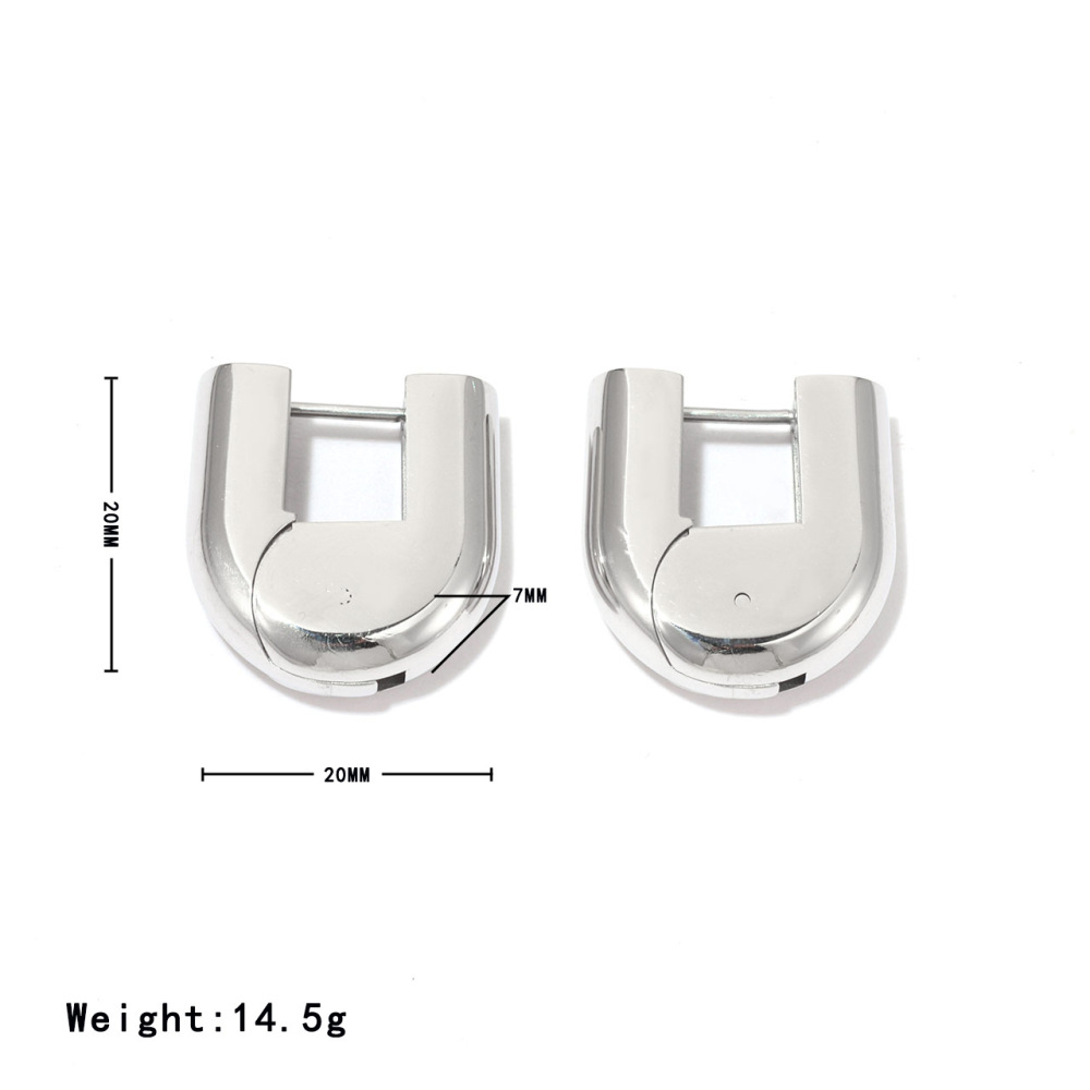 High Polished Metro Style Curves Hoop Earrings In PVD-coating Stainless Steel