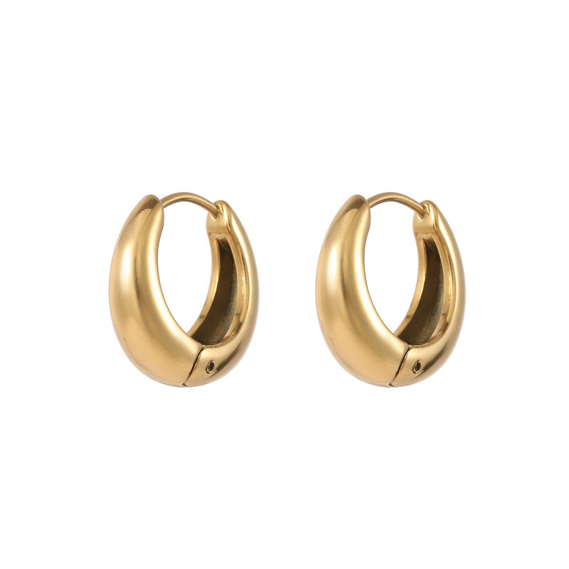 Classic Polished Small Hoop Earrings, Tarnish-Free Waterproof Stainless Steel Huggies, Available in Gold & Silver
