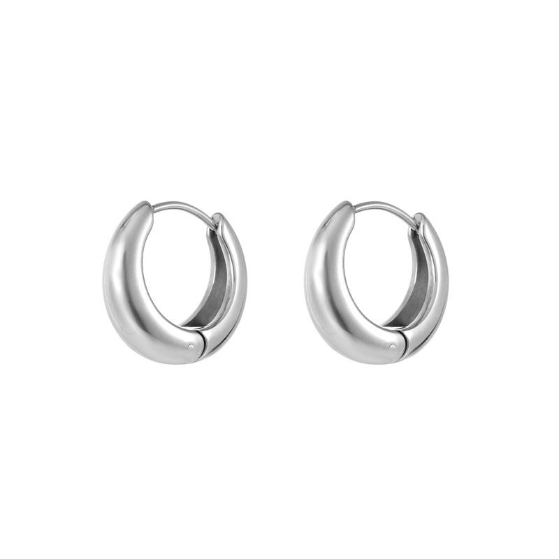 Classic Polished Small Hoop Earrings, Tarnish-Free Waterproof Stainless Steel Huggies, Available in Gold & Silver