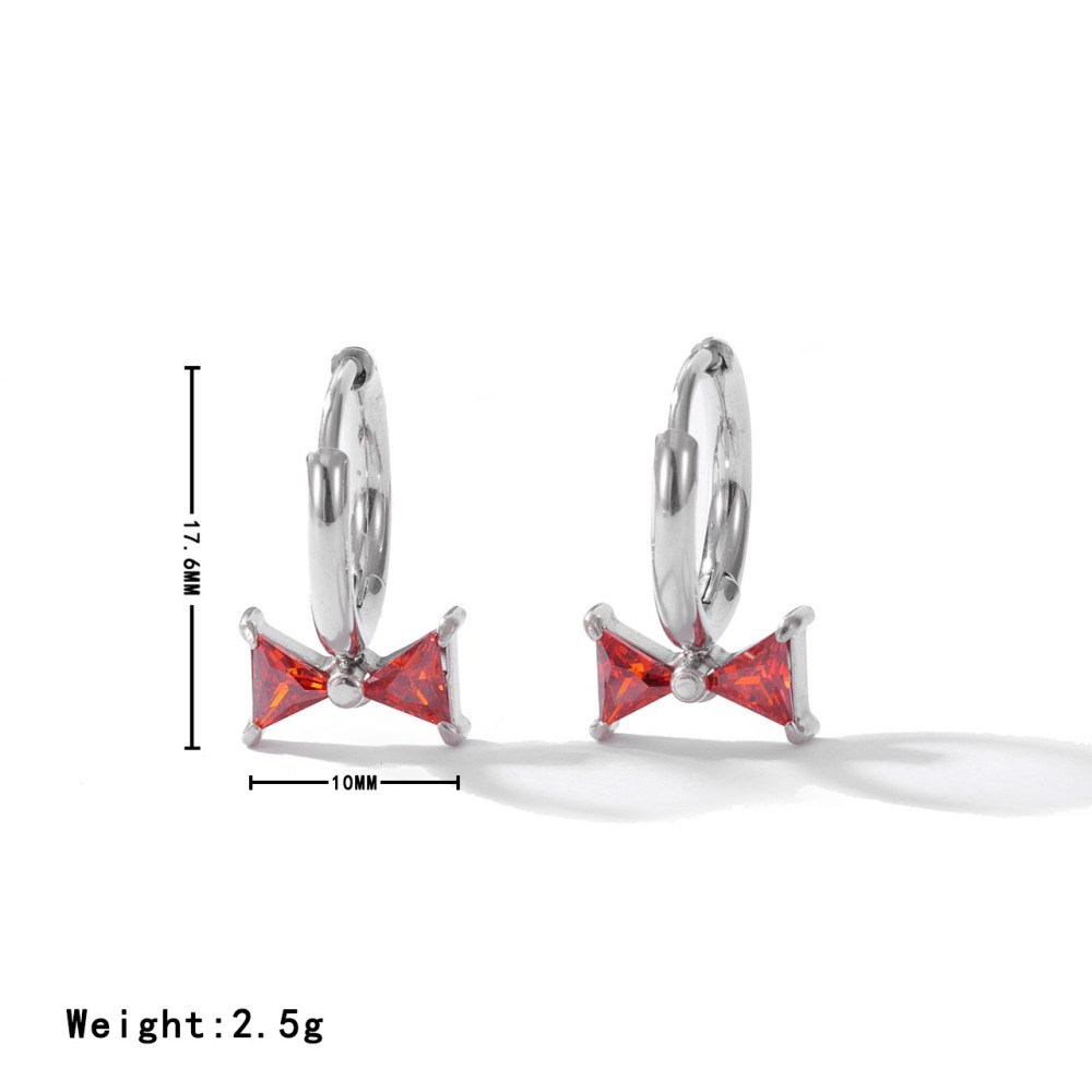 Triangle CZ Charm PVD 14K Stainless Steel Hoop Earrings with Hinged Snap Back