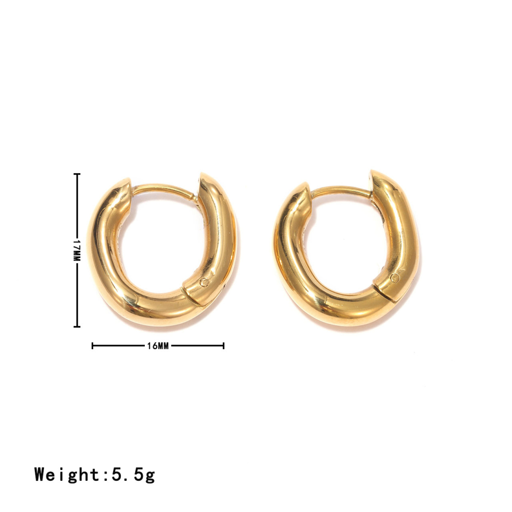 Wholesale PVD 14K Gold Stainless Steel Chunky Hoop Earrings