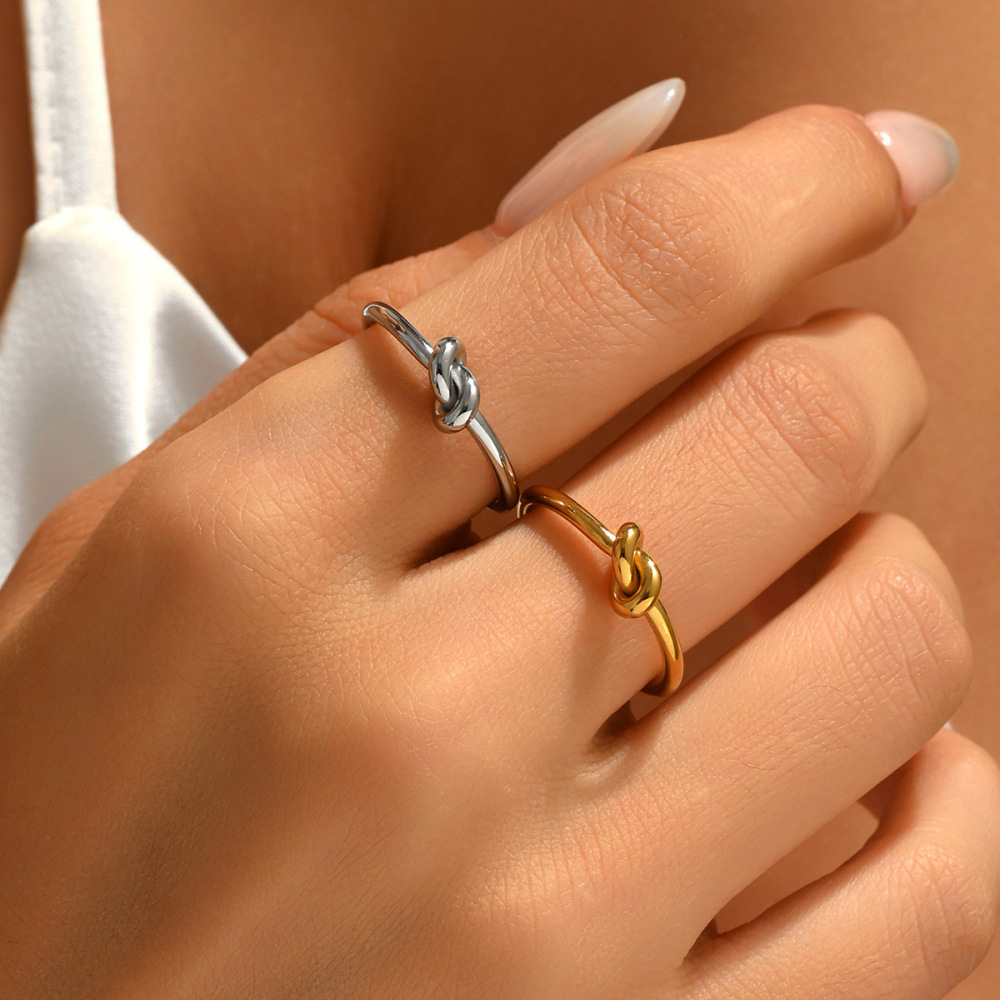 Tie the Knot Adjustable Ring In 316L Stainless Steel With PVD-coating
