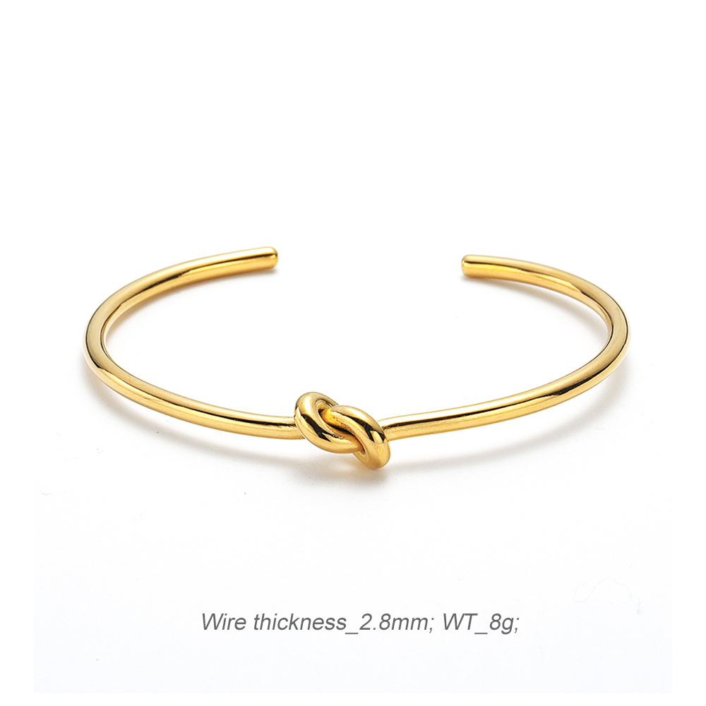 Timeless Knot Cuff Bracelet In Durable Stainless Steel With PVD-coating