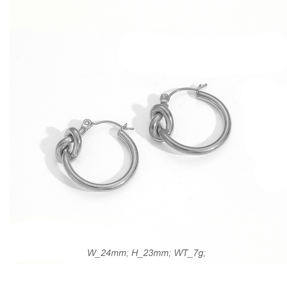Nordic Knot Small Hoop Earrings In Stainless Steel with PVD gold coating