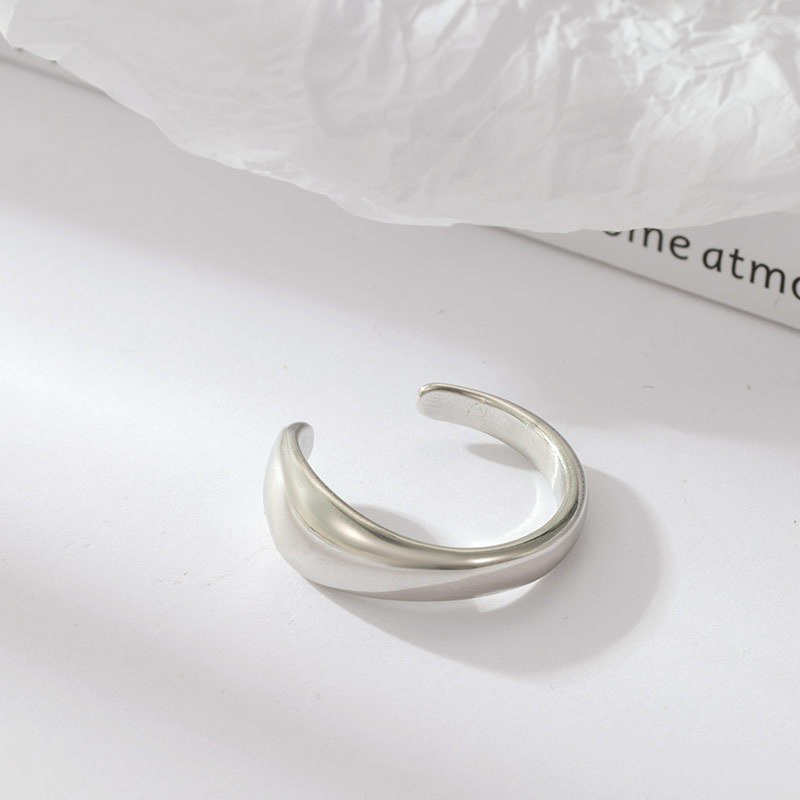 Polished Stainless Steel Curved Dome Open Ring withPVD 14K Gold