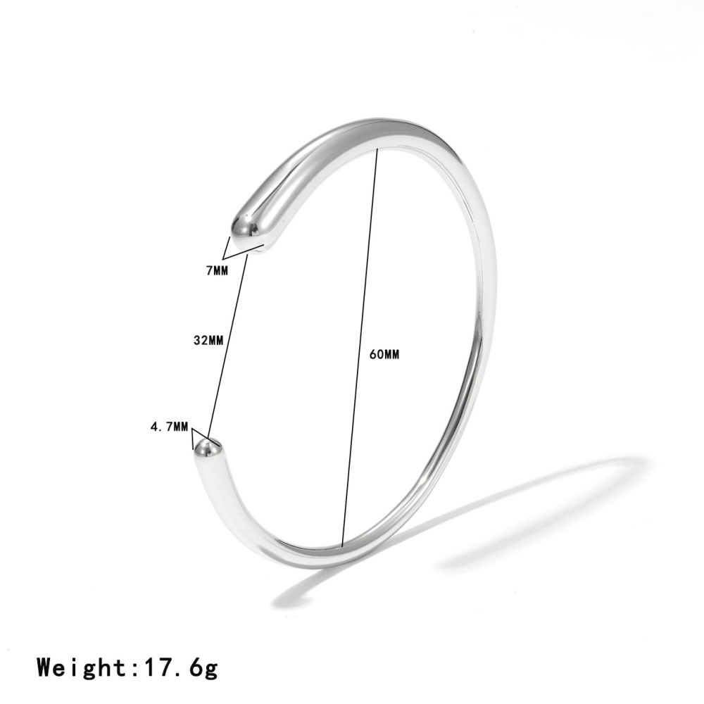 Sleek Bracelet with Polished Ball Ends in PVD Stainless Steel 14K Gold