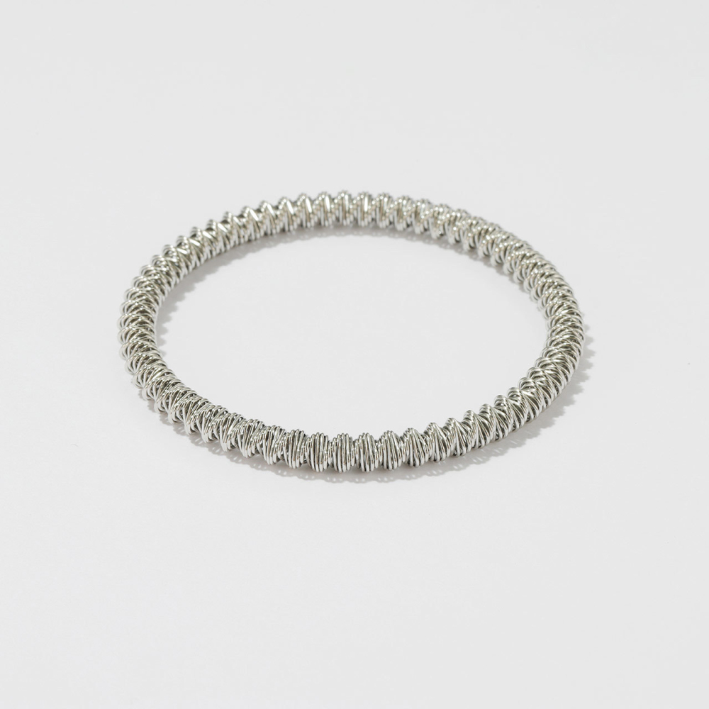 Textured Coil Bangle in PVD Stainless Steel 14K Gold