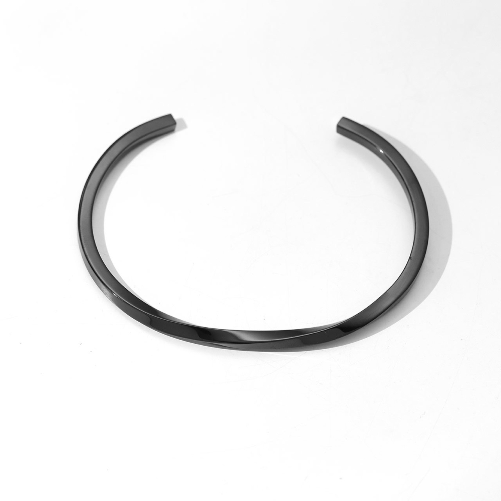 Twisted Open Cuff Bracelet in PVD Stainless Steel 14K Gold