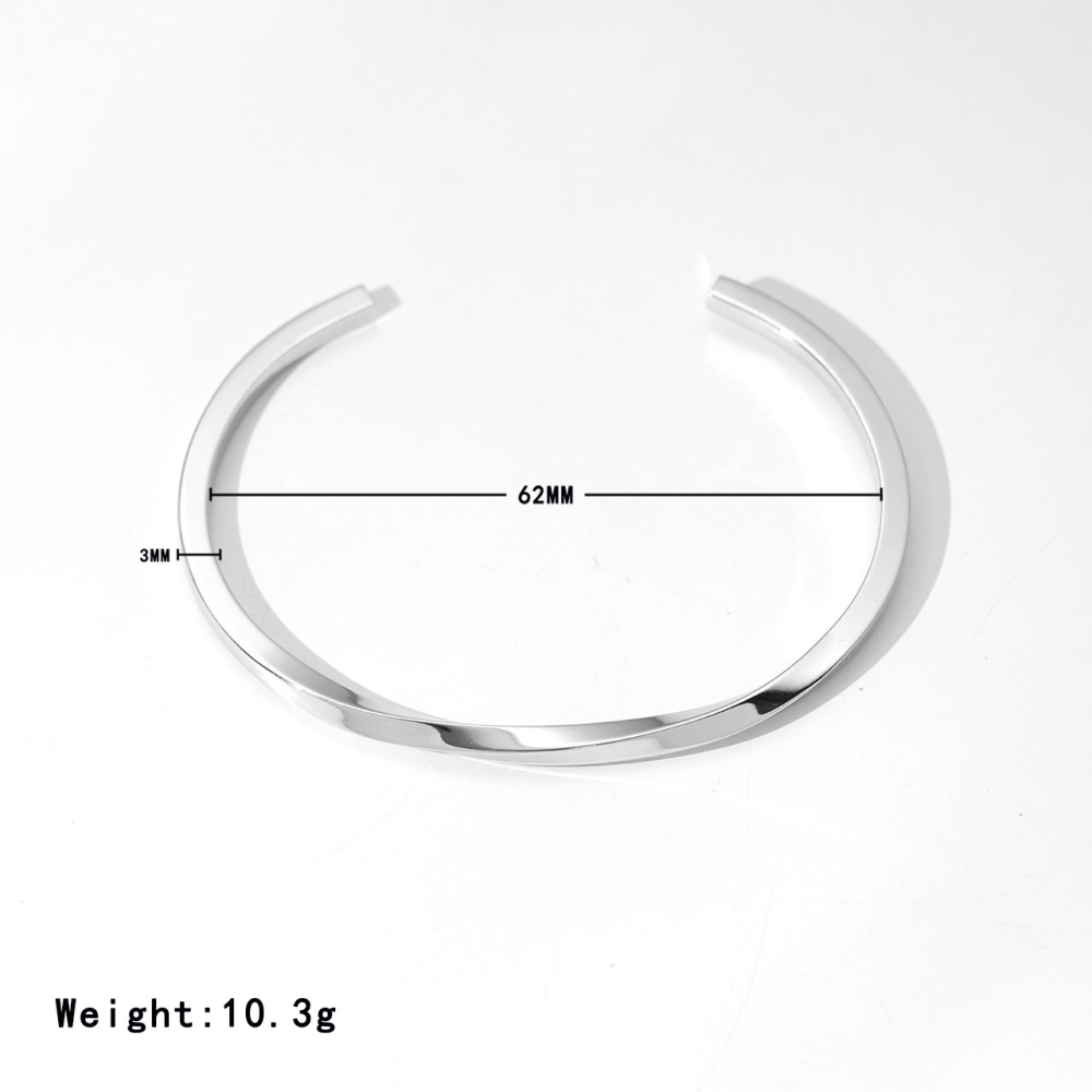 Twisted Open Cuff Bracelet in PVD Stainless Steel 14K Gold