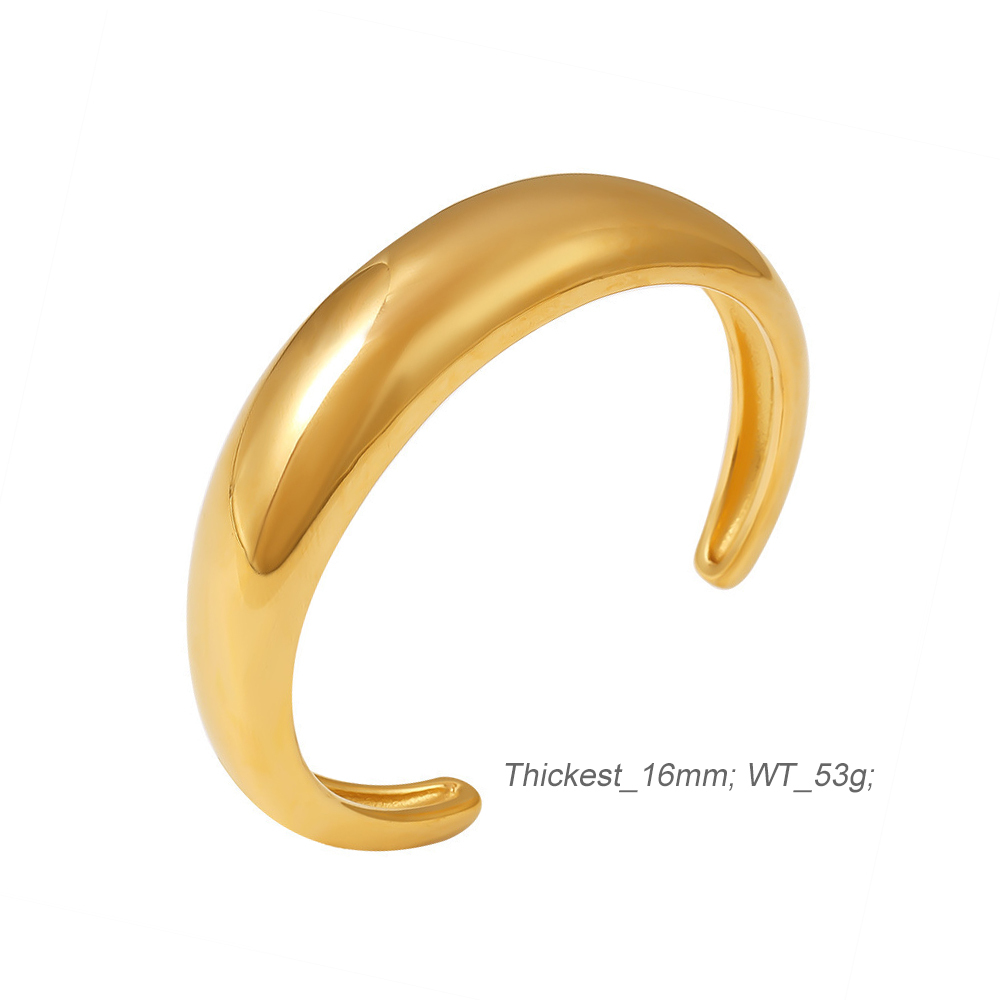 Waves Dune Statement Cuff bracelet In High-polished 316L Stainless Steel
