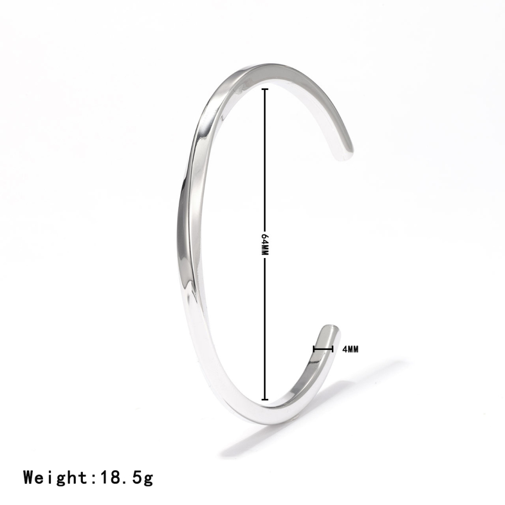 Flat Open Cuff Bracelet in PVD Stainless Steel 14K Gold
