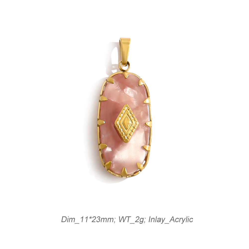 Romantic Vision Bezel Set Pendant Charm In 18K PVD-Gold Stainless Steel
