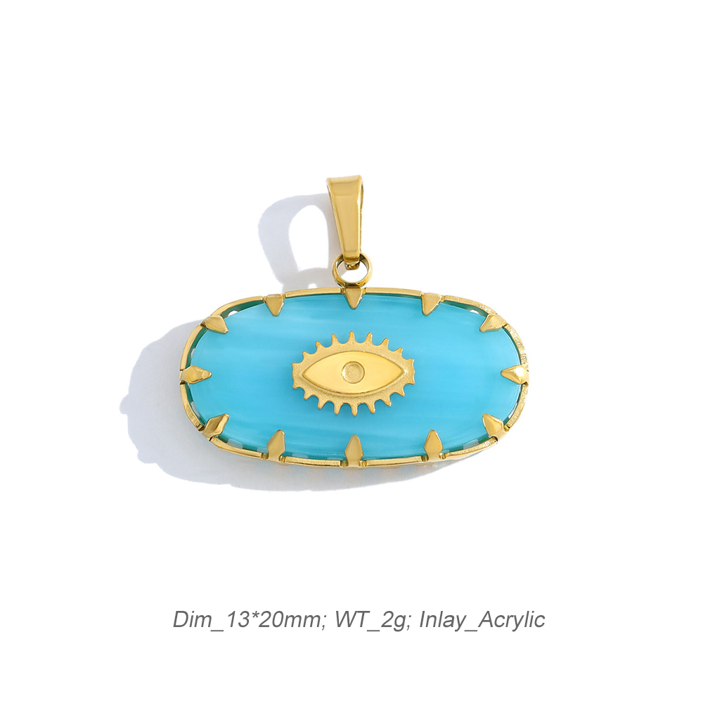 Romantic Vision Bezel Set Pendant Charm In 18K PVD-Gold Stainless Steel