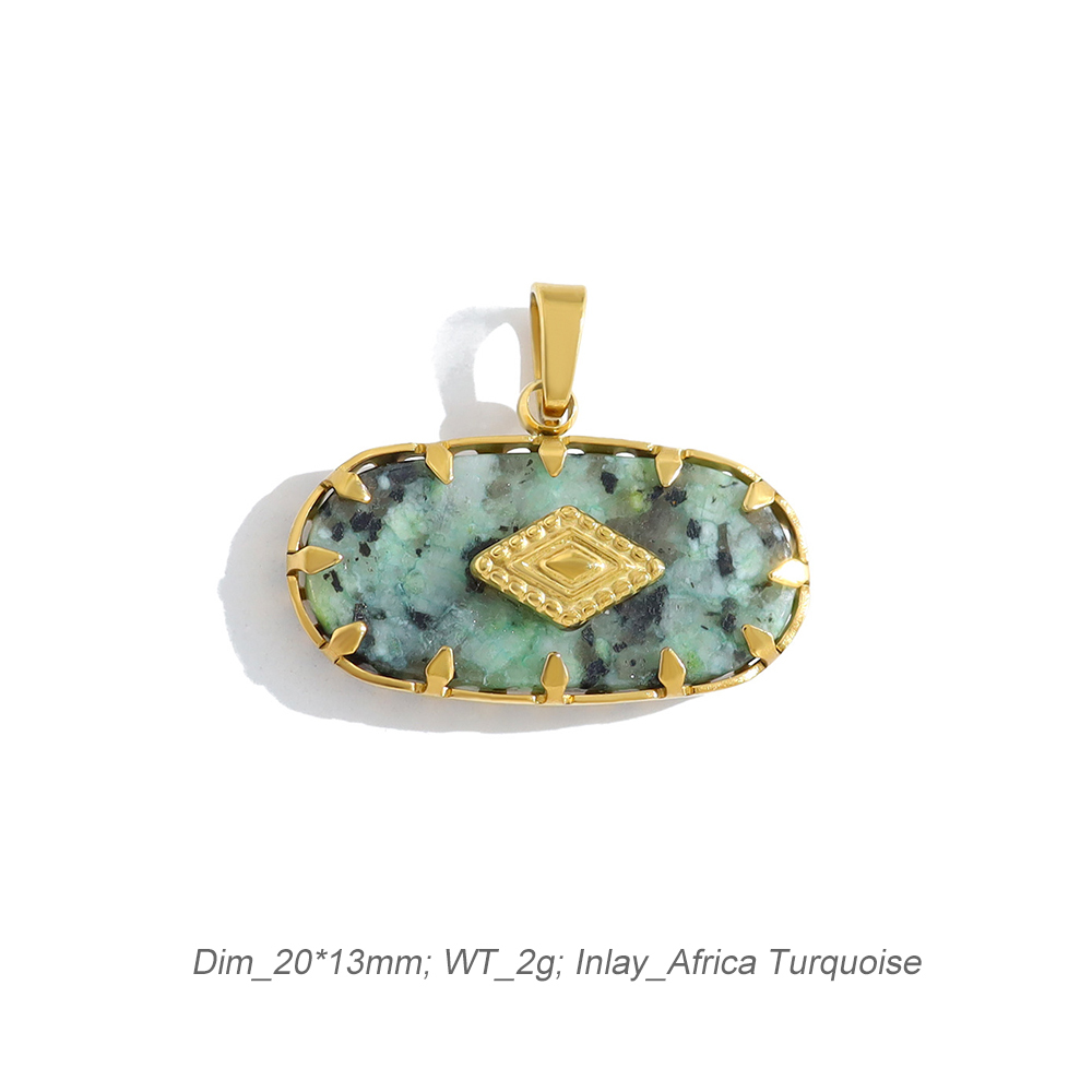 Romantic Vision Bezel Set Pendant Charm In 18K PVD-Gold Stainless Steel