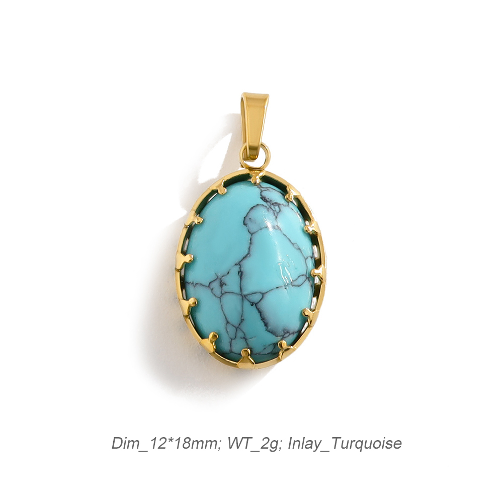 Romantic Vision Bezel Set Pendant Charm In 18K PVD-Gold Stainless Steel