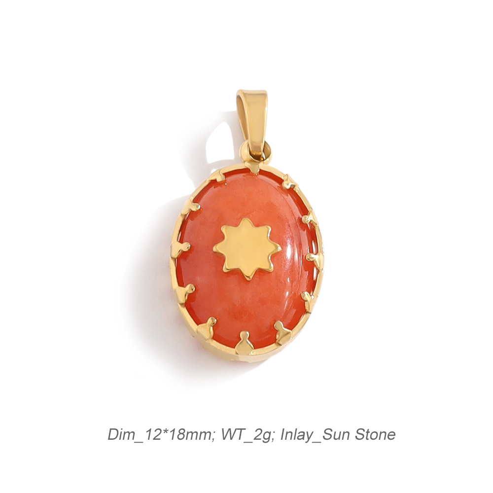 Romantic Vision Bezel Set Pendant Charm In 18K PVD-Gold Stainless Steel