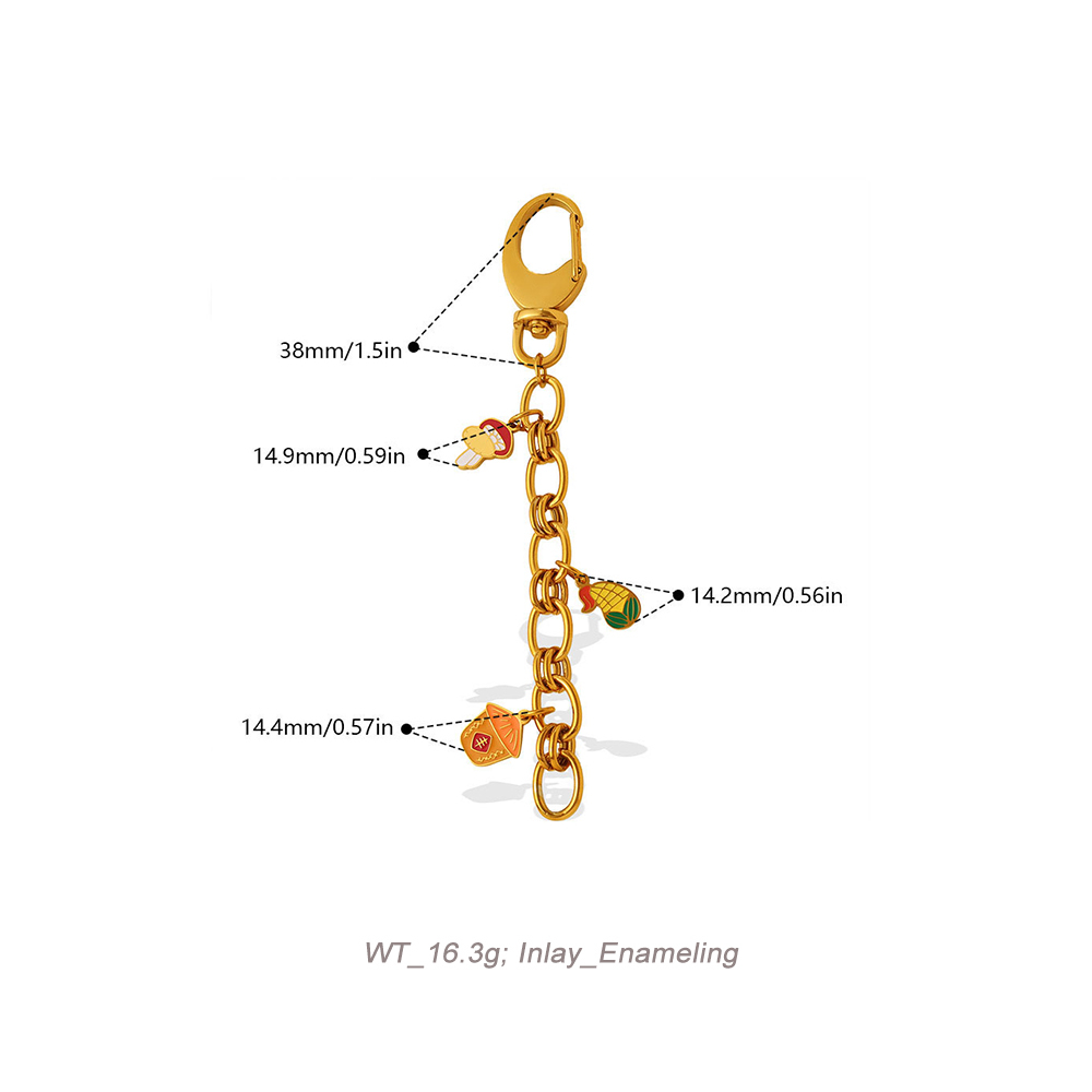 DIY Charm Chain Base with Lobster Clasp in PVD Stainless Steel 18K Gold