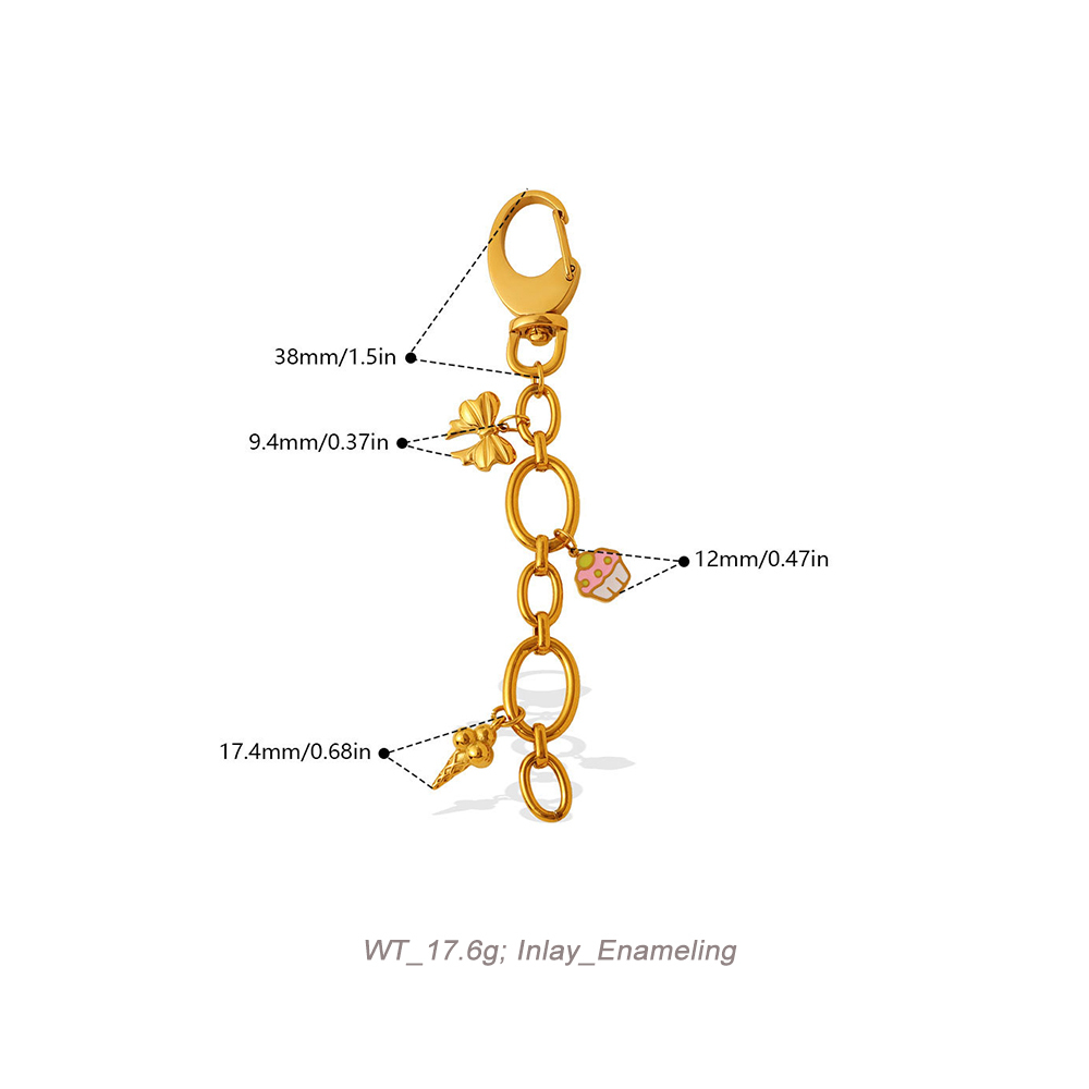 DIY Charm Chain Base with Lobster Clasp in PVD Stainless Steel 18K Gold