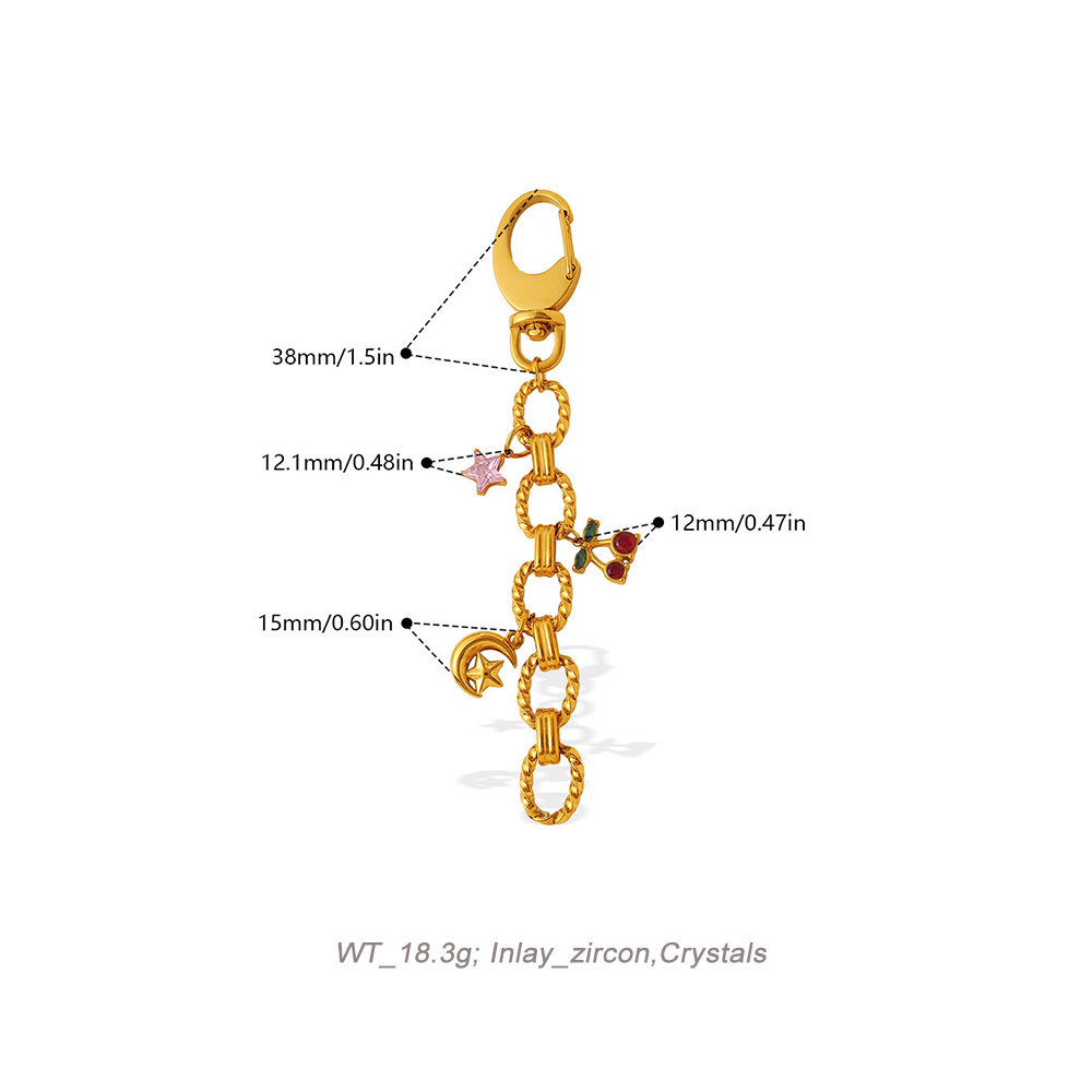 DIY Charm Chain Base with Lobster Clasp in PVD Stainless Steel 18K Gold