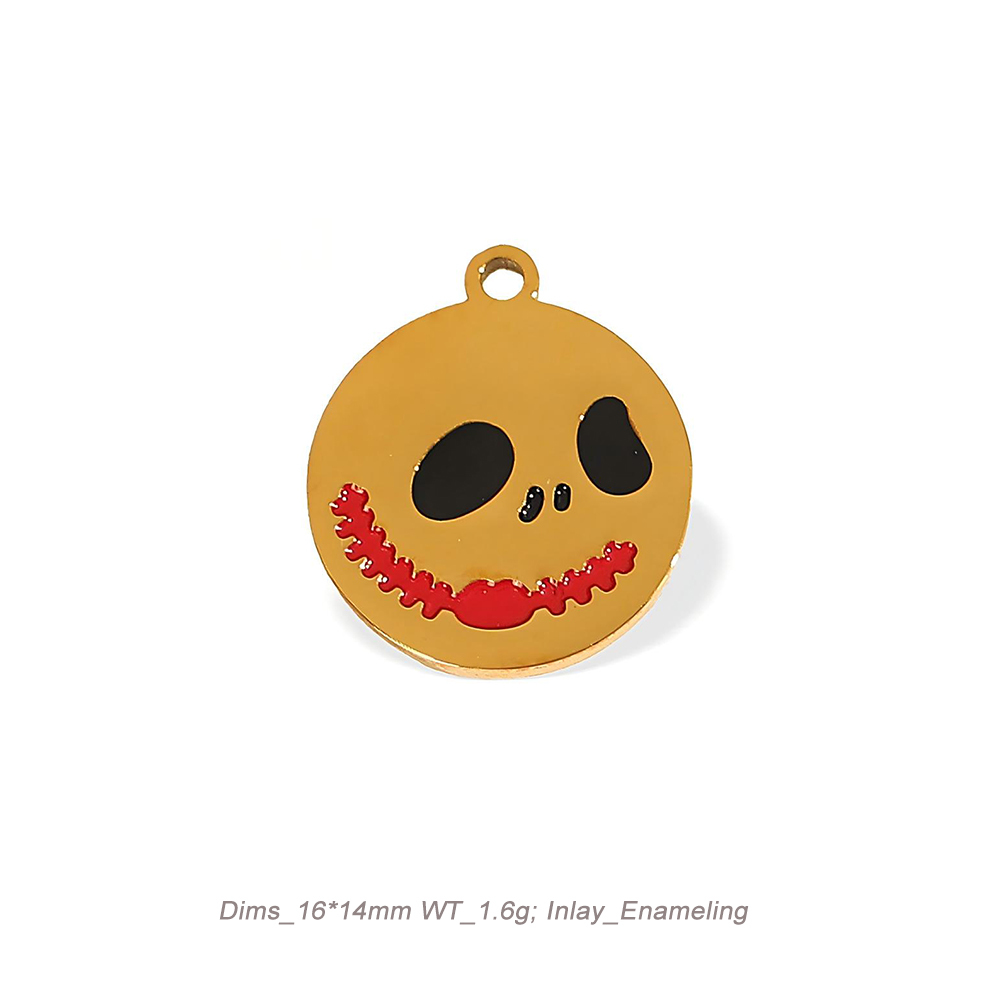 Halloween Theme Enamel Charm Pendant in 18K Gold PVD Stainless Steel