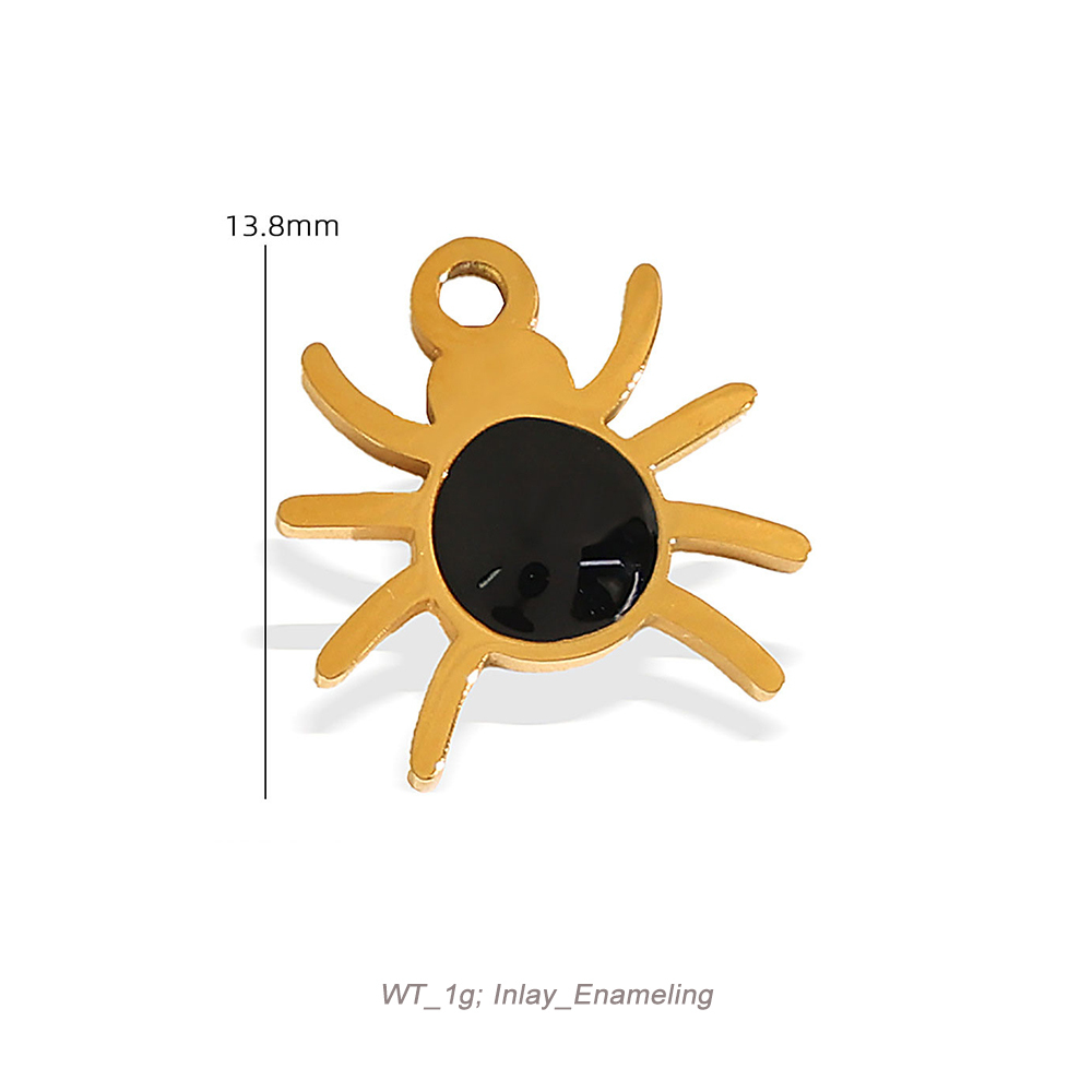 Halloween Theme Enamel Charm Pendant in 18K Gold PVD Stainless Steel