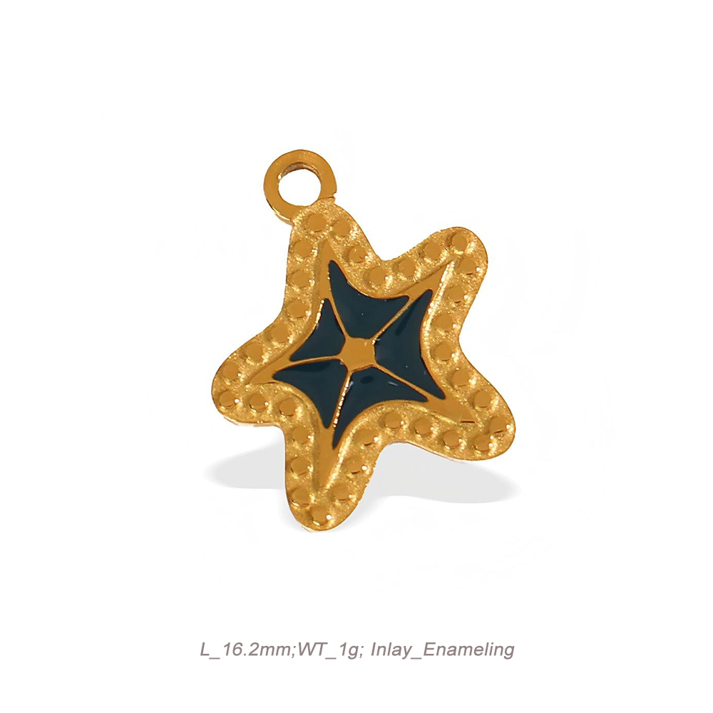 Halloween Theme Enamel Charm Pendant in 18K Gold PVD Stainless Steel